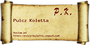 Pulcz Koletta névjegykártya